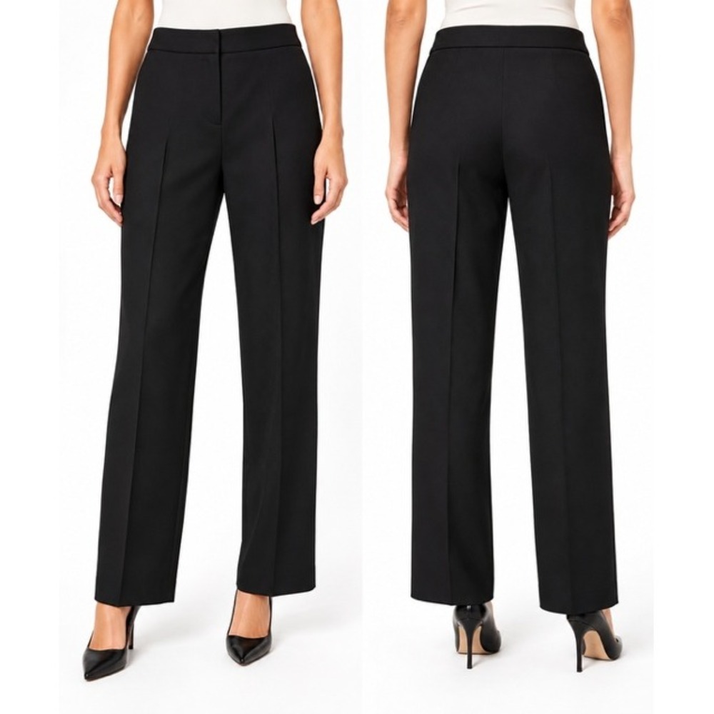 Lafayette 148 Black Wool Blend Straight Leg Dress Pants Size 8
